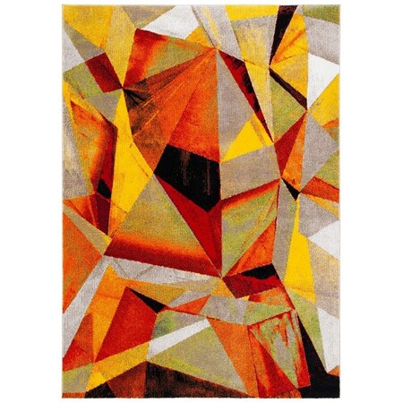 Safavieh 4 x 6 ft. Porcello Contemporary Rectangle Power Loomed Rug Orange & Red PRL6940P-4